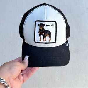 Goorin Bros The Farm Bad Boy Rottweiler Trucker Hat Black White Snapback